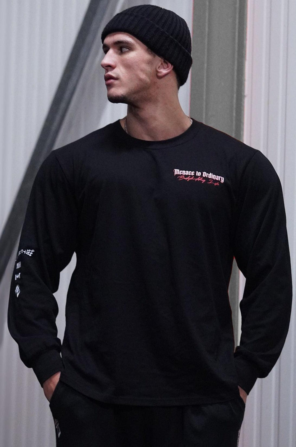 Retro Gym Long Sleeve T-Shirt - Black