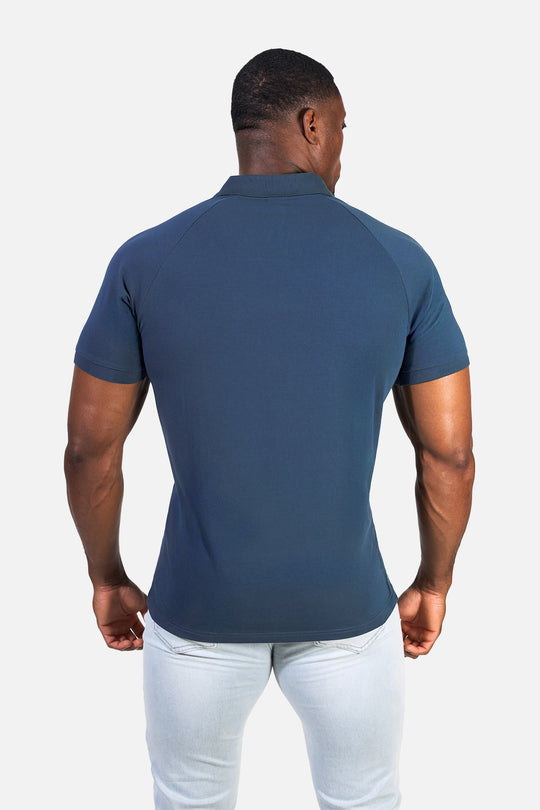 Muscle Fit All-Day Polo T-Shirt - Storm Blue