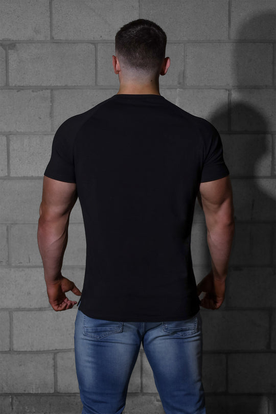 V Neck Muscle-Fit T-Shirt - Black