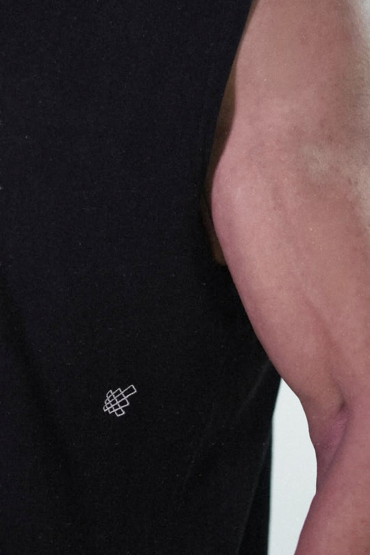 Retro Oversized Muscle Tee - Washed Black