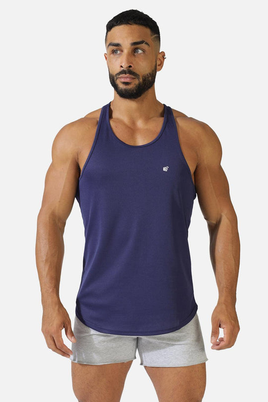 Dri-Fit Workout Bodybuilding Stringer  - Navy - Jed North
