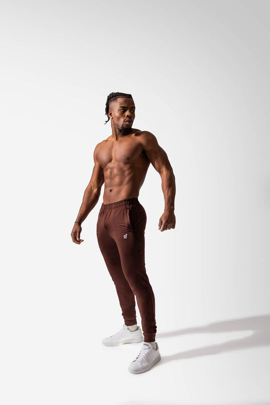Men's Fitted Tapered Joggers - Brown JN-JOG Jed North