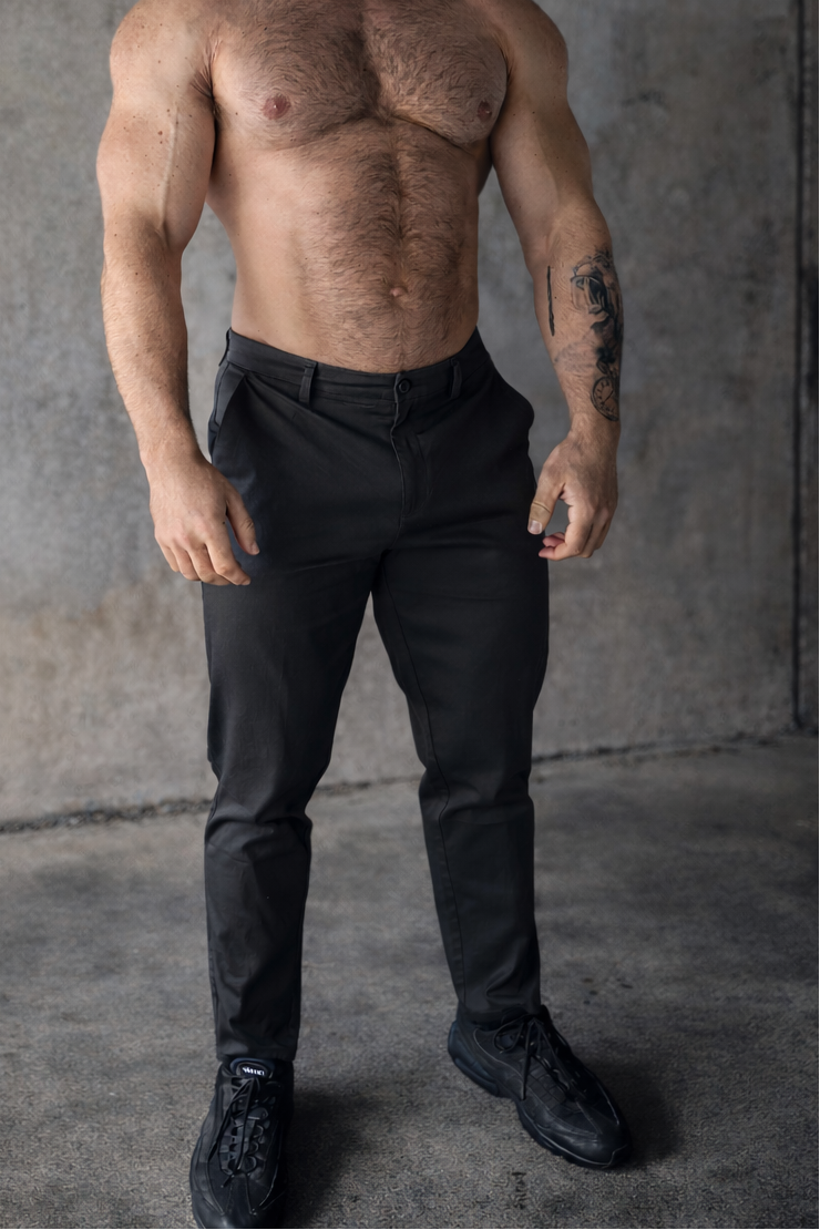 Smart Casual Chino Pants - Dark Gray