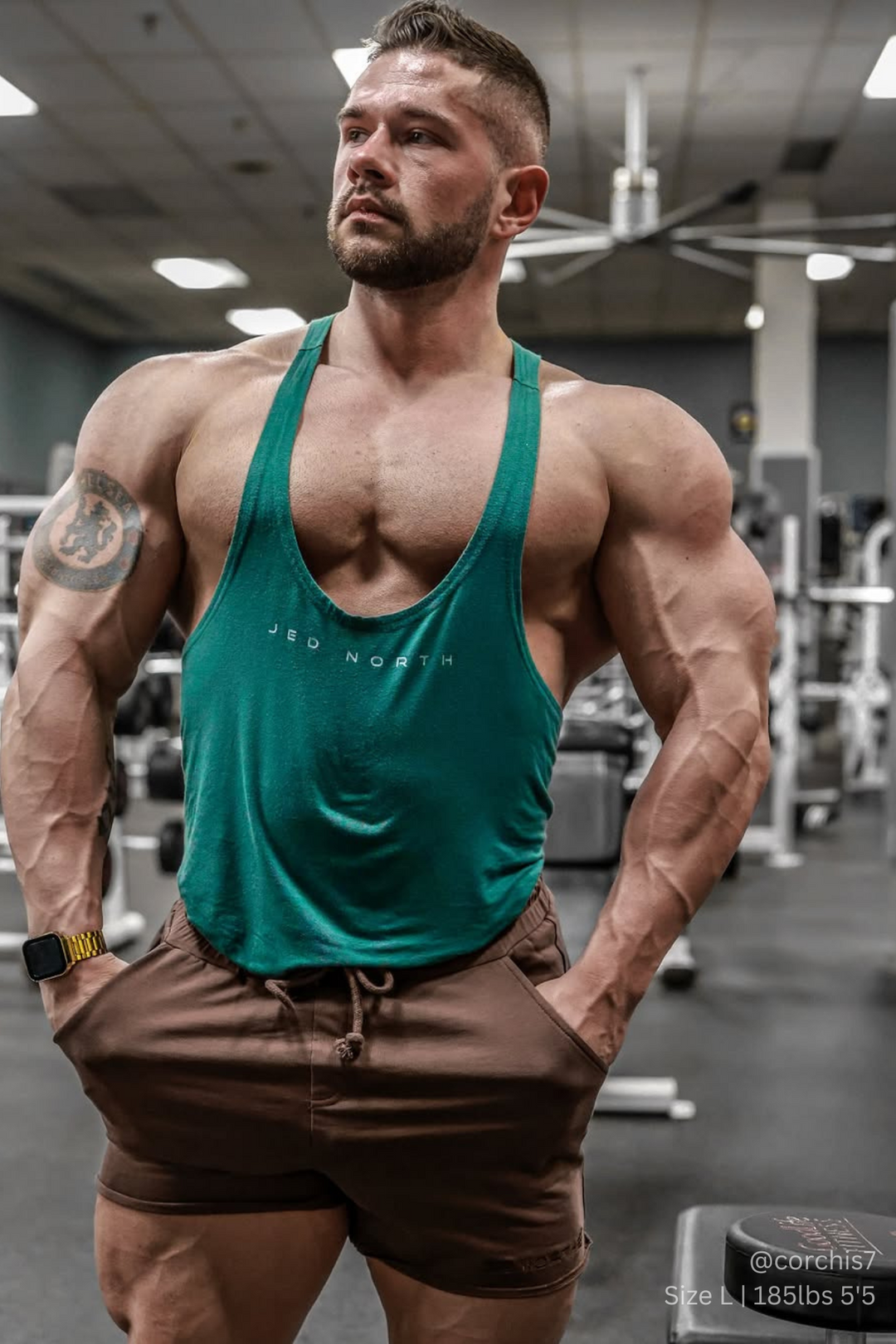 Classic Bodybuilding Racerback Stringer - Sea Green