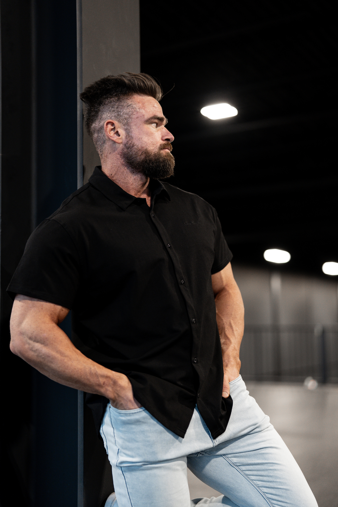 Flex Premium Stretch Button-Up Shirt - Onyx Black
