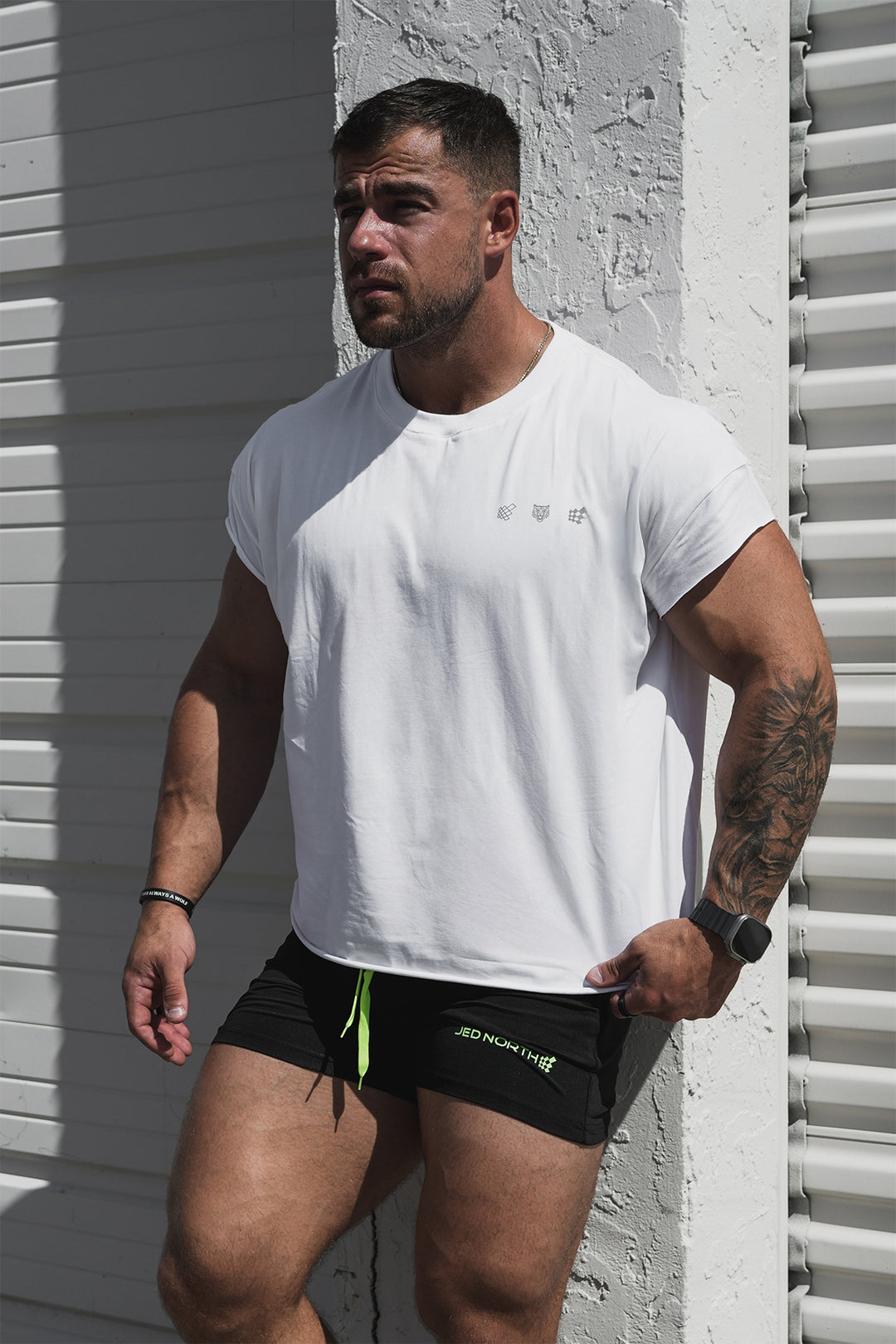 Oversized Raw-Cut Cropped Tee - White