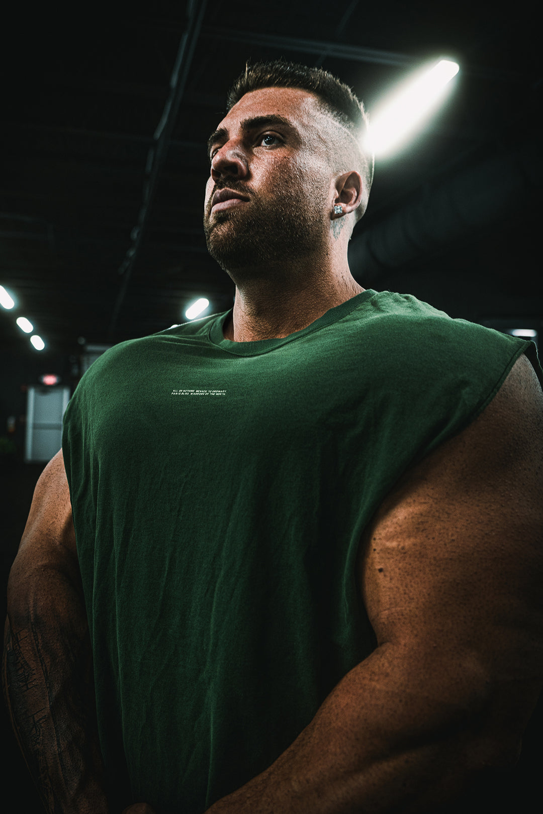 Box Cut Muscle Tee - Forest Green