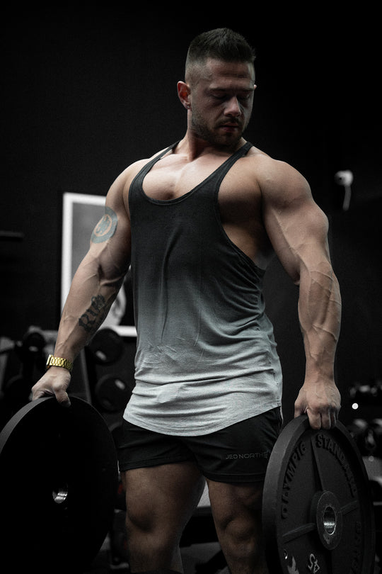 Classic Bodybuilding Racerback Stringer - Gray Ombre