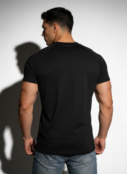 V Neck Muscle-Fit T-Shirt - Black