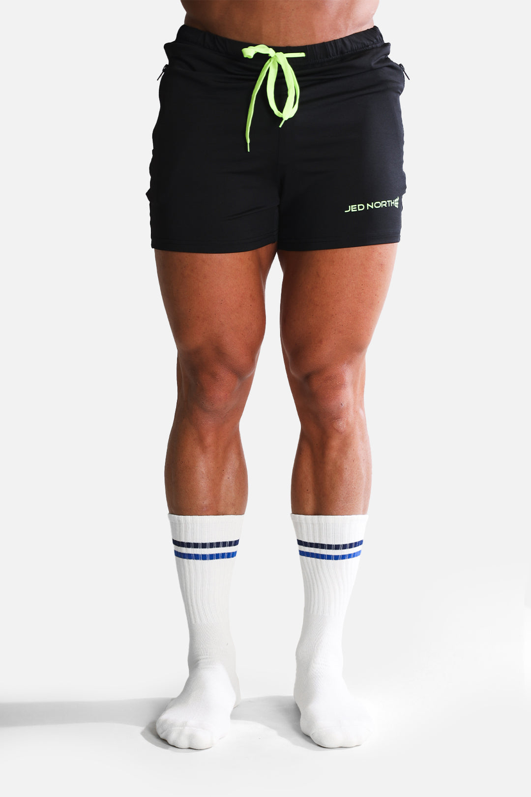 Men's Striped Crew Socks - Blue and White