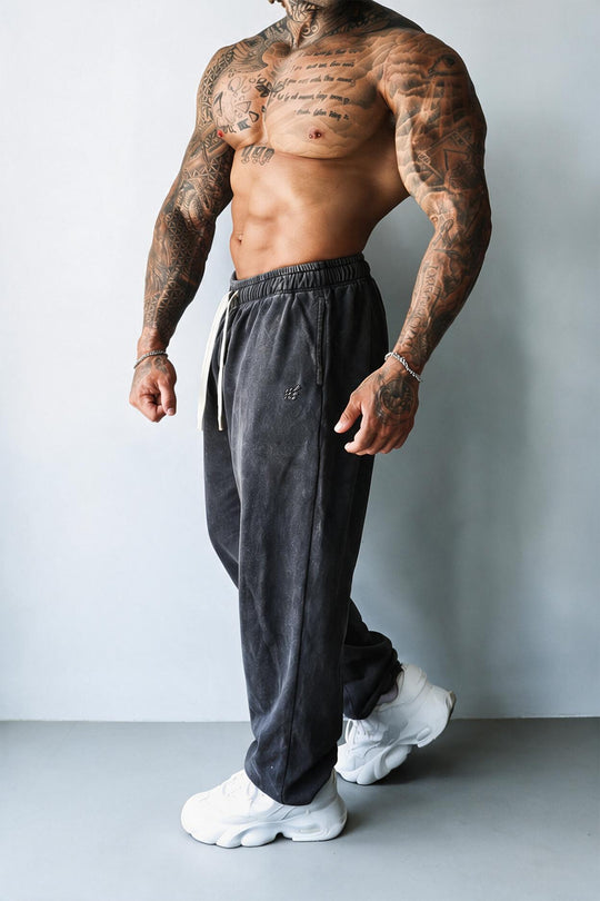 Loose Fit Comfort Joggers - Washed Black