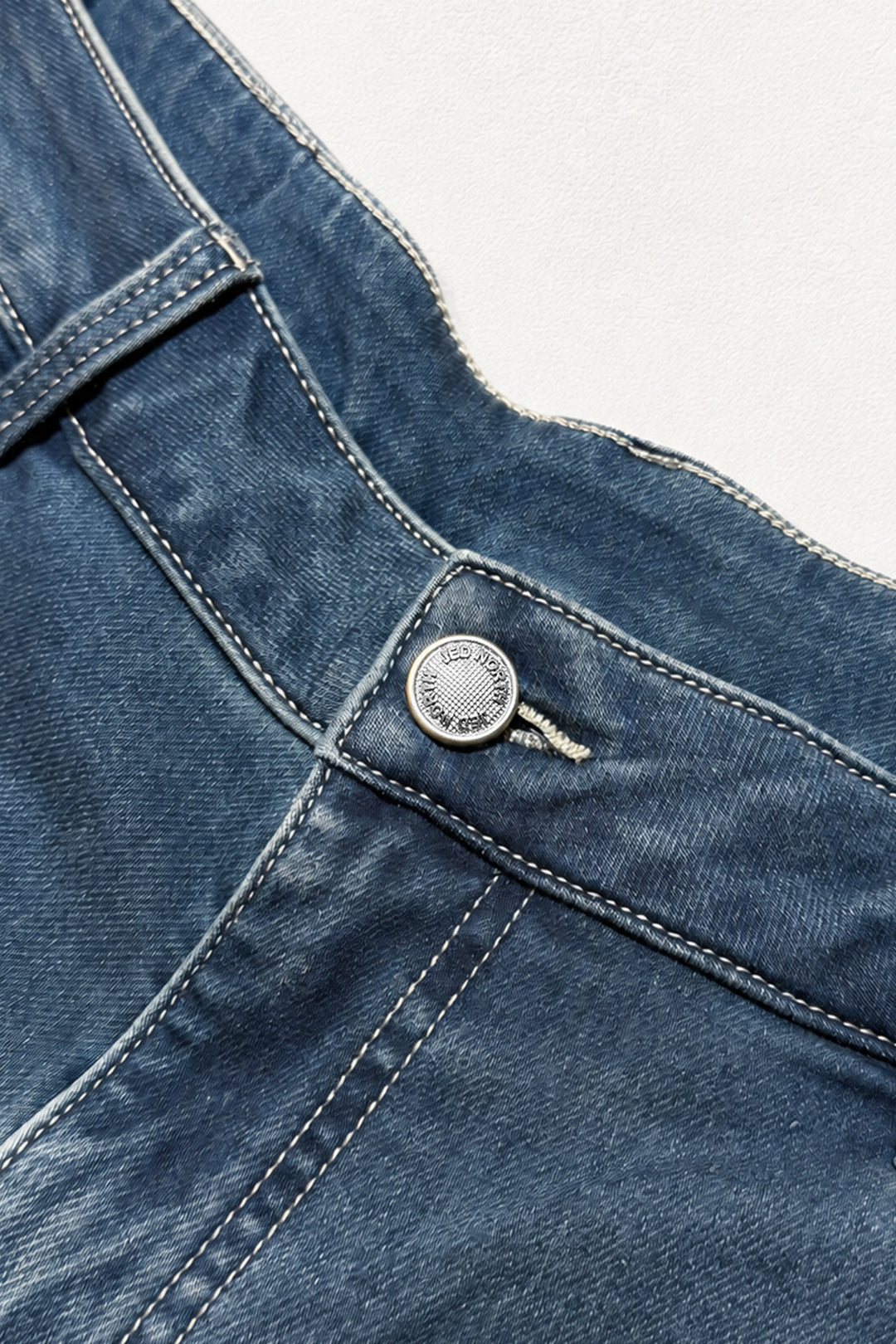 Baggy Fit Denim Shorts - Dark Blue