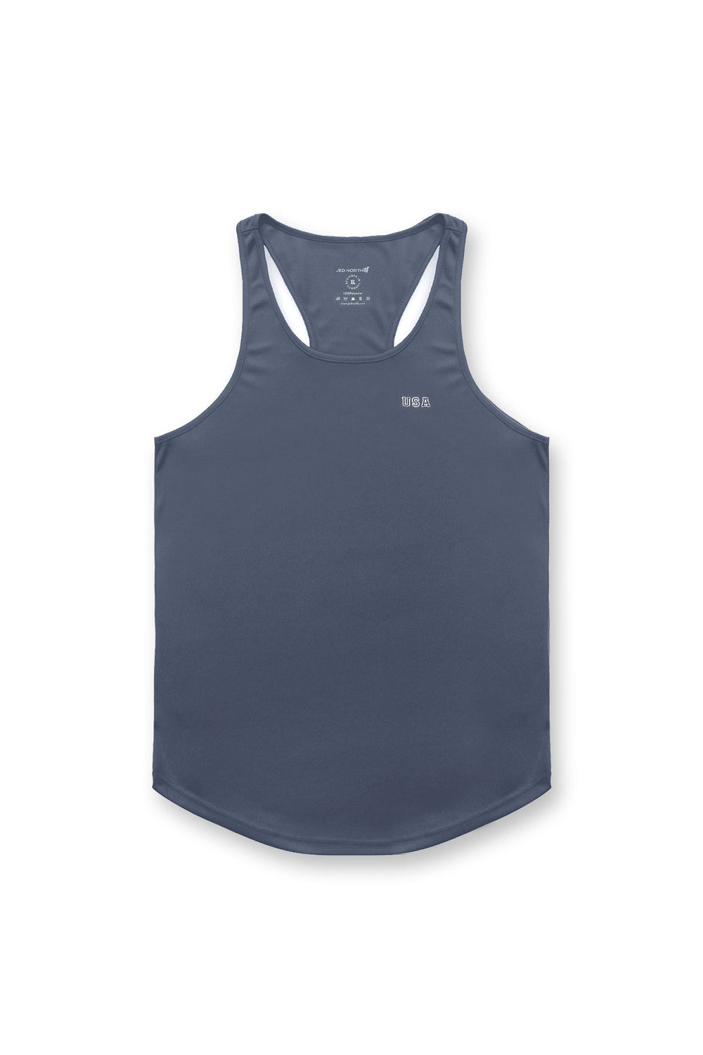Fast-Dry Bodybuilding Workout Stringer - Gray USA Logo