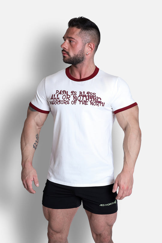 Muscle-Fit Ringer Tee - White w/ Red Trim