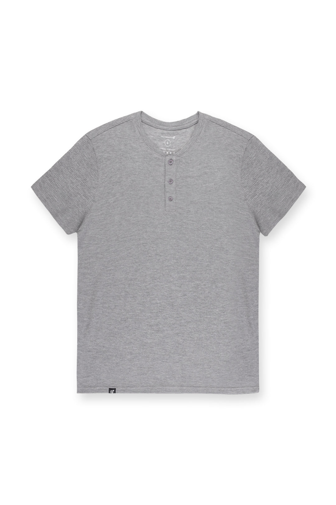 Waffle Henley T-Shirt - Light Gray