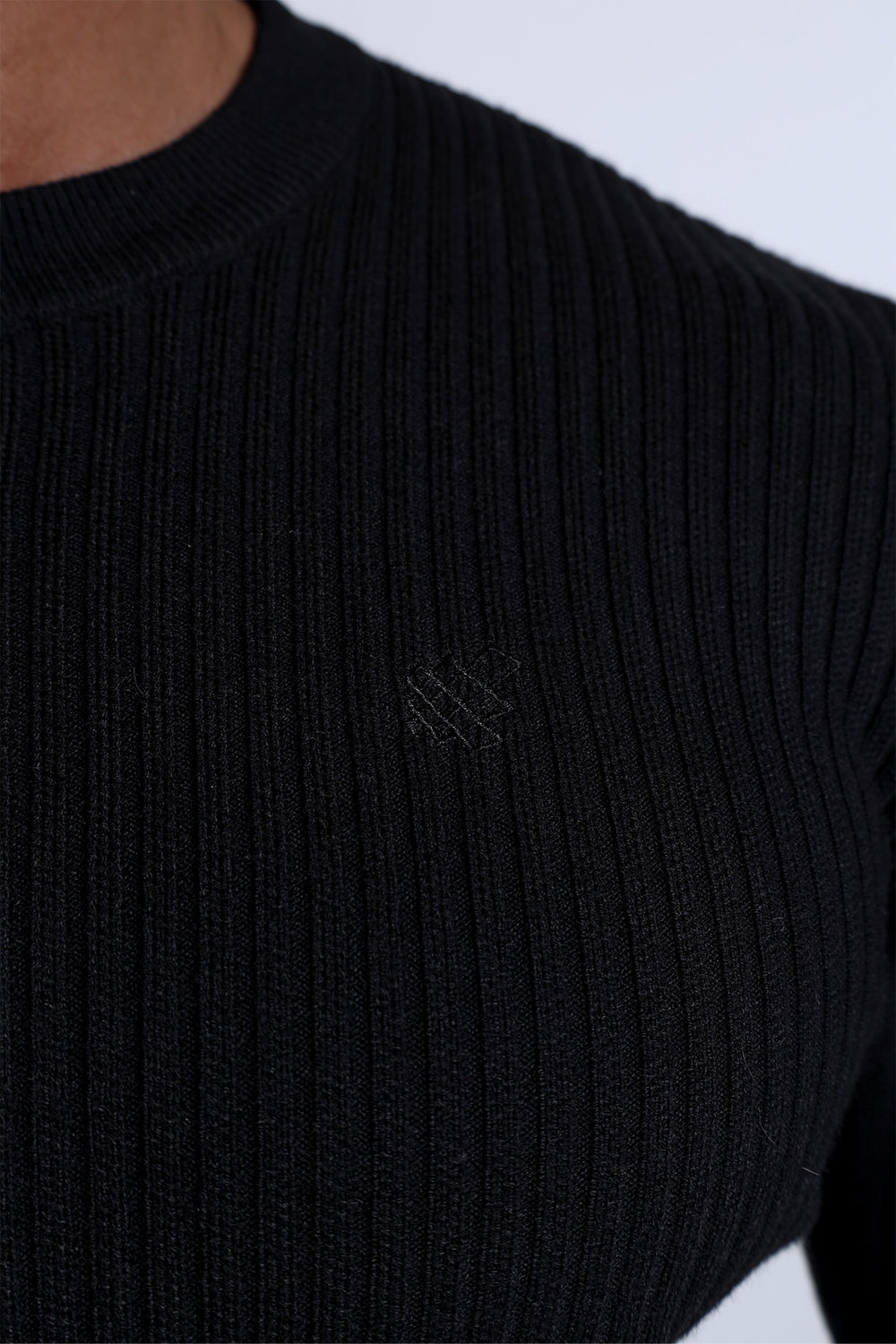 Classic Henley Sweater  - Black
