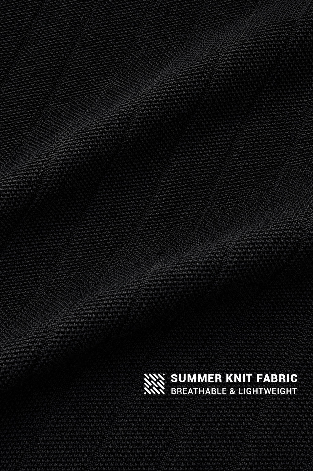 Rib Knit Collared Polo  - Onyx Black
