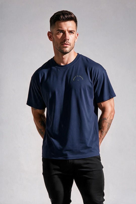 Back to Basics Casual Tee - Navy Blue