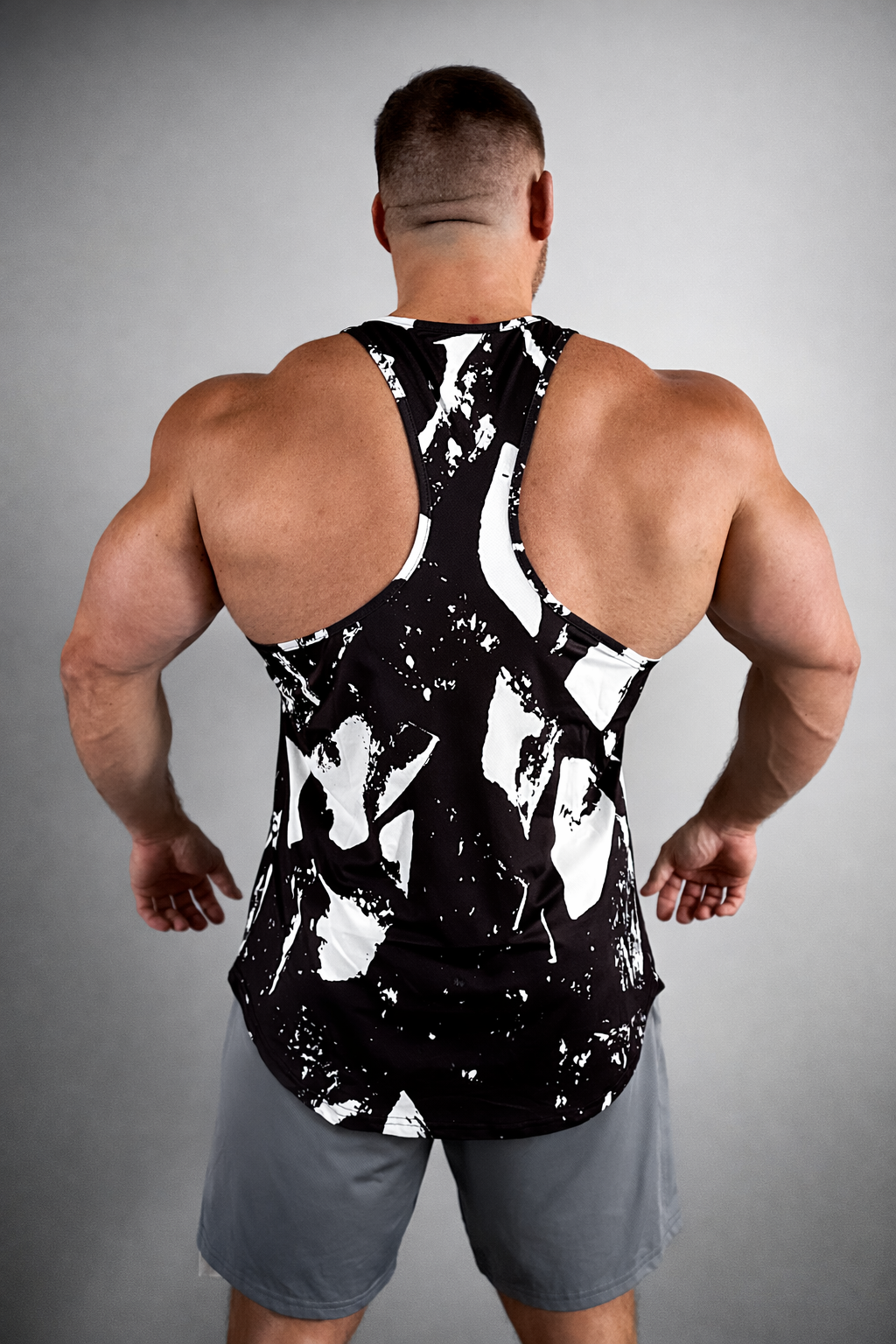 Graphic Muscle Stringer - Abstract Black