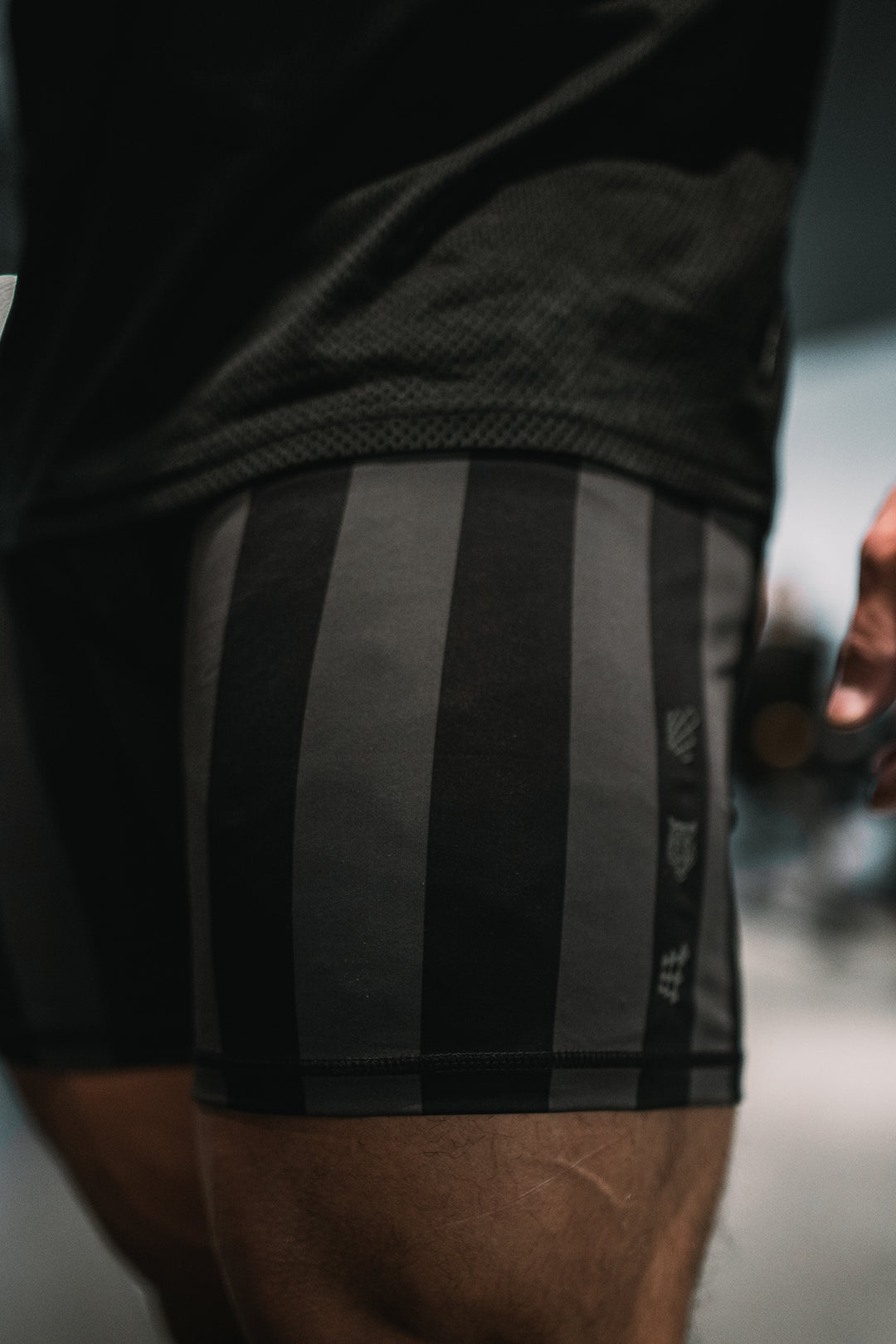 Retro Bodybuilding Shorts - Black & Gray