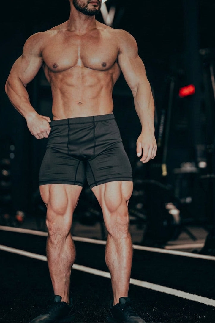 Retro Bodybuilding Shorts - Black